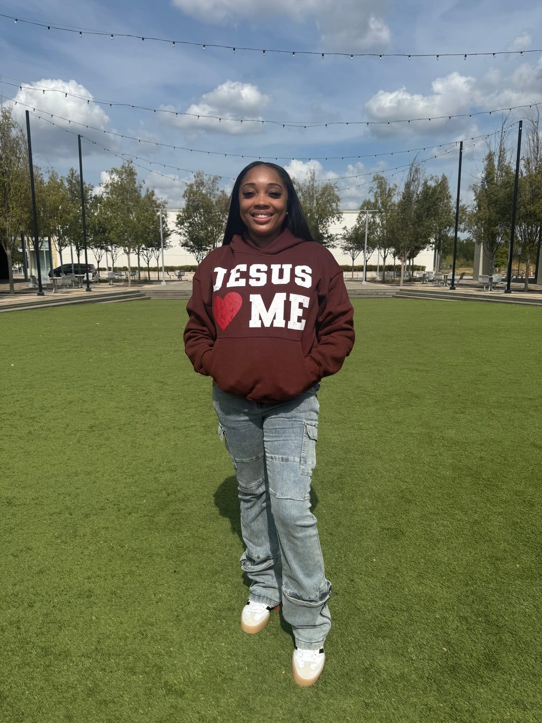 Jesus Love Me Hoodie - Brown